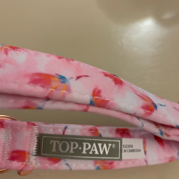 Top Paw Pink and Red Floral Dog Collar - Picture 2 of 4